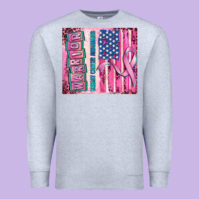 Warrior Breast Cancer And American Flag Premium Sweatshirt Designed By Adodesignshop