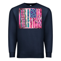 Navy warrior breast cancer and american flag Premium Sweatshirt - AdoDesignShop