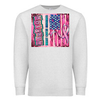 Oatmeal Heather warrior breast cancer and american flag Premium Sweatshirt - AdoDesignShop