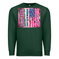 Sports Green warrior breast cancer and american flag Premium Sweatshirt - AdoDesignShop