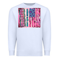 White warrior breast cancer and american flag Premium Sweatshirt - AdoDesignShop