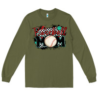 Army Green baseball mom Long Sleeve Tee - MaliasSmallBusiness