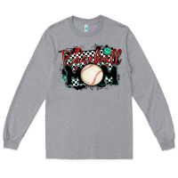 Heather Grey baseball mom Long Sleeve Tee - MaliasSmallBusiness