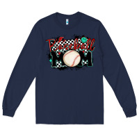 Navy baseball mom Long Sleeve Tee - MaliasSmallBusiness