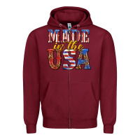 Burgundy made in the usa Zipper Hoodie - texasbilliewilder