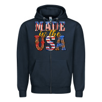 Navy made in the usa Zipper Hoodie - texasbilliewilder