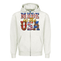 Oatmeal Heather made in the usa Zipper Hoodie - texasbilliewilder