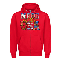 Red made in the usa Zipper Hoodie - texasbilliewilder