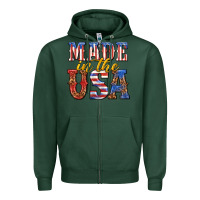 Sports Green made in the usa Zipper Hoodie - texasbilliewilder