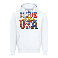 White made in the usa Zipper Hoodie - texasbilliewilder