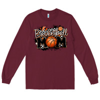 Burgundy basketball mom Long Sleeve Tee - MaliasSmallBusiness