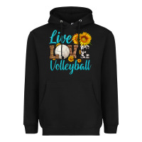 Black live love volleyball Heavyweight Hoodie - HRA Design Shop