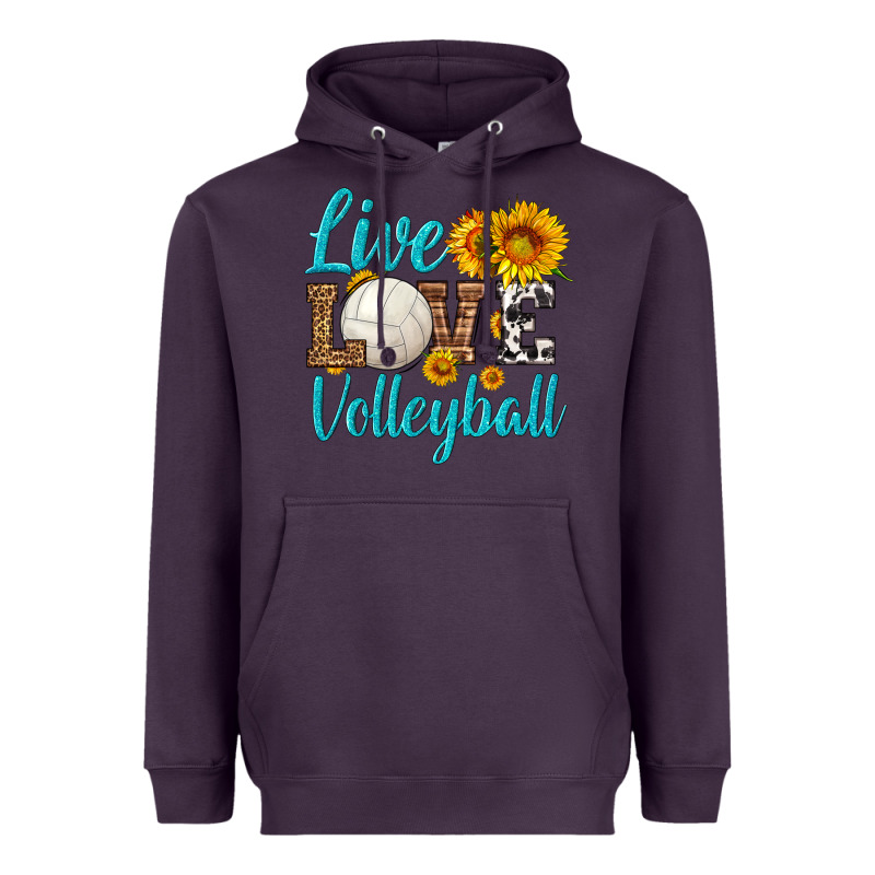 Live Love Volleyball Heavyweight Hoodie by HRA Design Shop | Teevron