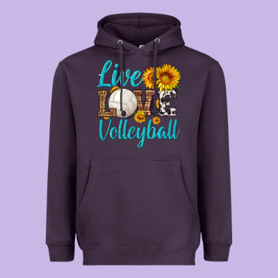 Live Love Volleyball Heavyweight Hoodie Designed By Hra Design Shop