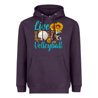Plum live love volleyball Heavyweight Hoodie - HRA Design Shop