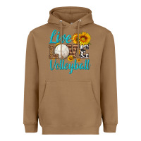 Toasted Coconut live love volleyball Heavyweight Hoodie - HRA Design Shop