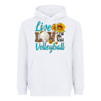 White live love volleyball Heavyweight Hoodie - HRA Design Shop