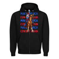 Black make america cowboy again Zipper Hoodie - texasbilliewilder