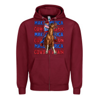 Burgundy make america cowboy again Zipper Hoodie - texasbilliewilder