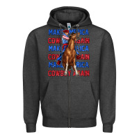 Charcoal Heather make america cowboy again Zipper Hoodie - texasbilliewilder
