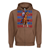 Chestnut make america cowboy again Zipper Hoodie - texasbilliewilder