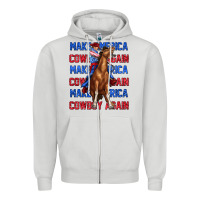 Dove Grey make america cowboy again Zipper Hoodie - texasbilliewilder