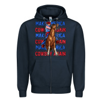 Navy make america cowboy again Zipper Hoodie - texasbilliewilder