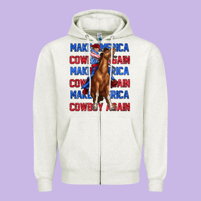 Zipper Hoodie make america cowboy again