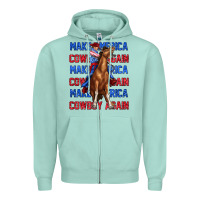 Seafoam make america cowboy again Zipper Hoodie - texasbilliewilder