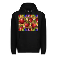 Black Teacher Crayons And Apples Premium Hoodie - LillyAllenDesigns