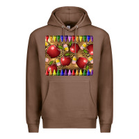 Chestnut Teacher Crayons And Apples Premium Hoodie - LillyAllenDesigns