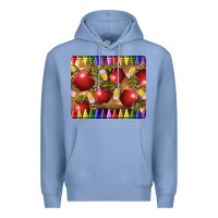 Colony Blue Teacher Crayons And Apples Premium Hoodie - LillyAllenDesigns