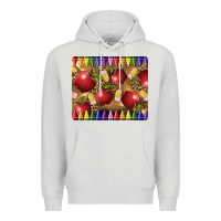 Dove Grey Teacher Crayons And Apples Premium Hoodie - LillyAllenDesigns