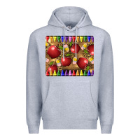Heather Grey Teacher Crayons And Apples Premium Hoodie - LillyAllenDesigns
