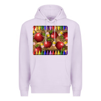 Lilac Teacher Crayons And Apples Premium Hoodie - LillyAllenDesigns
