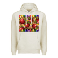Oatmeal Heather Teacher Crayons And Apples Premium Hoodie - LillyAllenDesigns