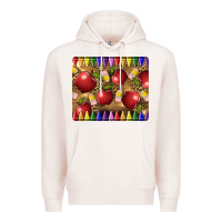 Pale Pink Teacher Crayons And Apples Premium Hoodie - LillyAllenDesigns