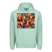 Seafoam Teacher Crayons And Apples Premium Hoodie - LillyAllenDesigns