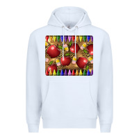 White Teacher Crayons And Apples Premium Hoodie - LillyAllenDesigns