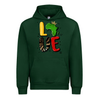 Forest Green africa love Urban Hoodie - MaliasSmallBusiness