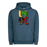 Pigment Midnight Navy africa love Urban Hoodie - MaliasSmallBusiness