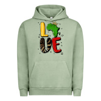 Pigment Oil Green africa love Urban Hoodie - MaliasSmallBusiness