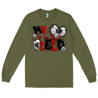 Army Green my heart is on that field soccer Long Sleeve Tee - MaliasSmallBusiness