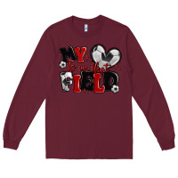 Burgundy my heart is on that field soccer Long Sleeve Tee - MaliasSmallBusiness