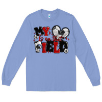 Colony Blue my heart is on that field soccer Long Sleeve Tee - MaliasSmallBusiness