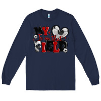 Navy my heart is on that field soccer Long Sleeve Tee - MaliasSmallBusiness