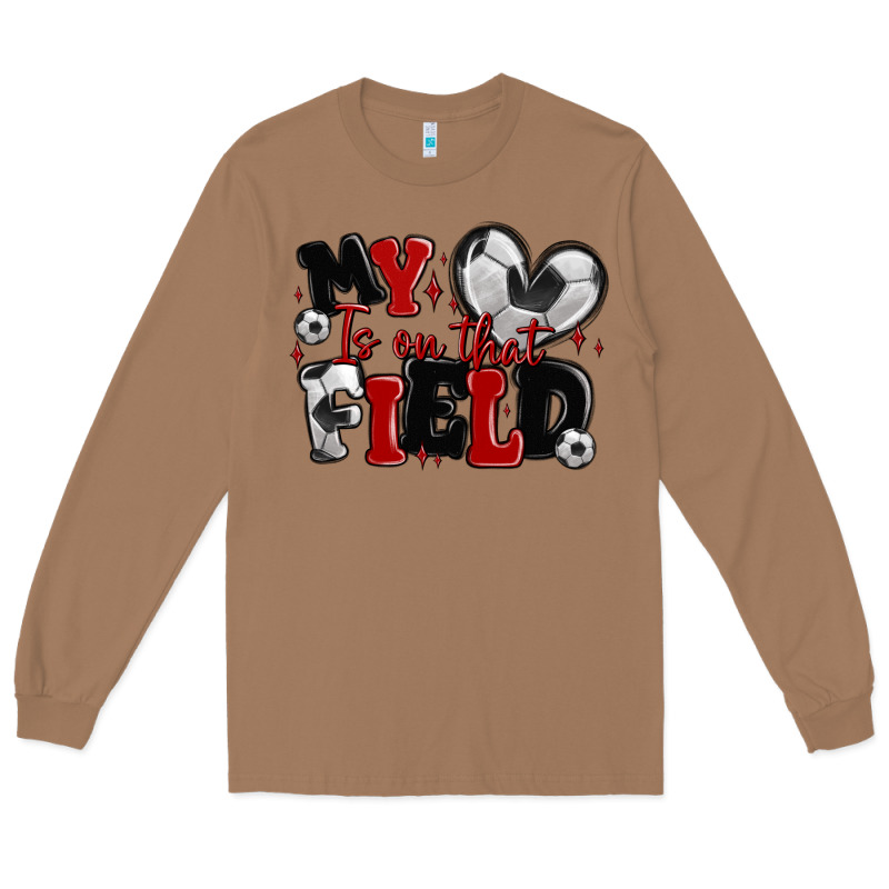 My Heart Is On That Field Soccer Long Sleeve Tee by MaliasSmallBusiness | Teevron