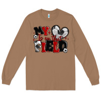 Toasted Coconut my heart is on that field soccer Long Sleeve Tee - MaliasSmallBusiness