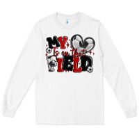 White my heart is on that field soccer Long Sleeve Tee - MaliasSmallBusiness