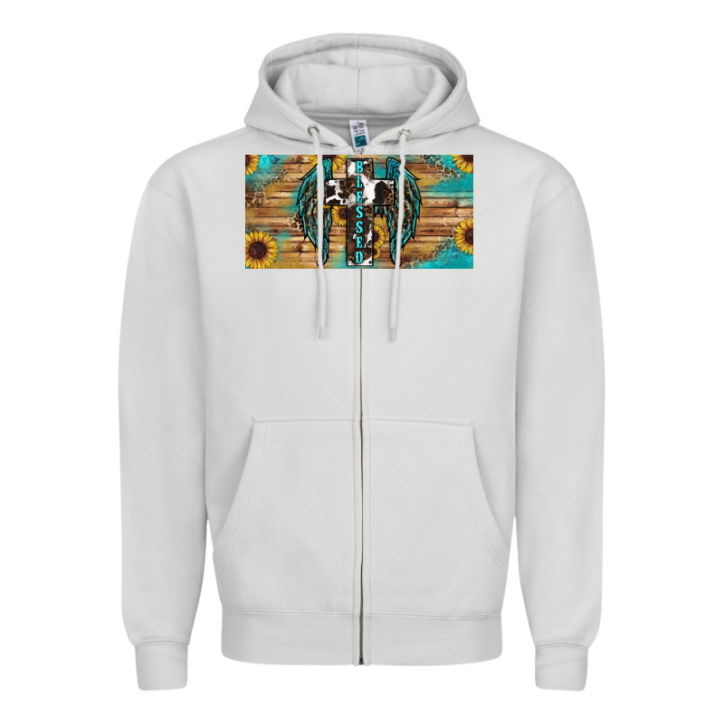 Blessed Cros Sunflowers Zipper Hoodie by RanaPortraitStore | Teevron